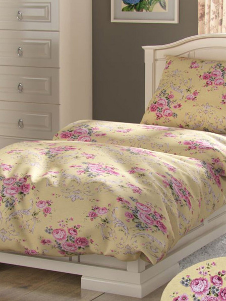 Kvalitex Francoska podaljšana bombažna posteljnina PROVENCE COLLECTION 240x220, 70x90cm CLER rumena