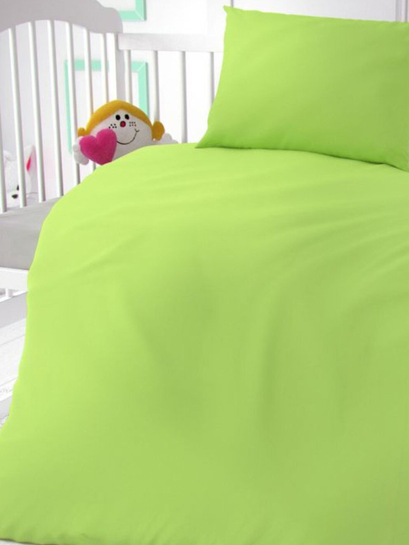 Kvalitex Bombažna posteljnina za otroško posteljico svetlo zelena