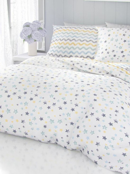 Kvalitex Francoska bombažna posteljnina Delux 220x200, 70x90cm Duo blue Kvalitex