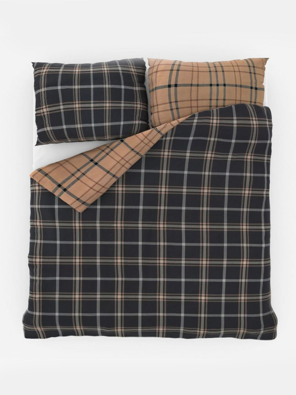 Kvalitex Francoska bombažna posteljnina NORDIC COLLECTION 220x200, 70x90cm CARO temno rjava