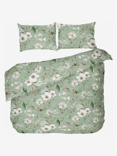 Kvalitex Klasična bombažna posteljnina DELUX 140x200, 70x90cm MAGNOLIA zelena