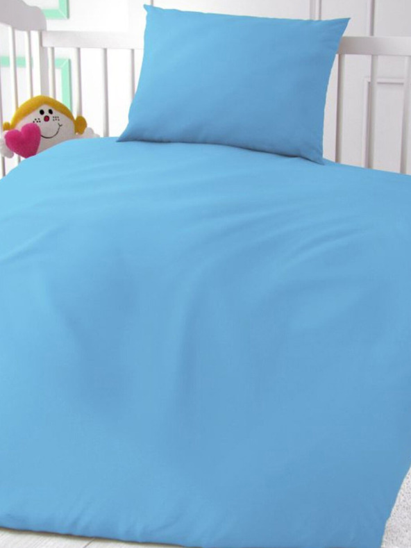 Kvalitex Bombažna posteljnina za otroško posteljico modra
