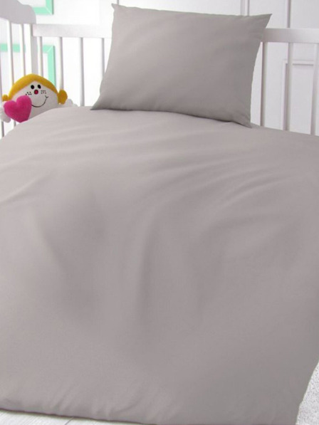 Kvalitex Bombažno posteljno perilo za otroško posteljico svetlo sive barve