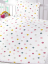 Kvalitex Bombažna posteljnina za otroško posteljico Žogice na beli barvi Qualitex