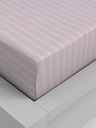 Kvalitex Bombažna raztegljiva rjuha 140x200cm rožnate proge Kvalitex