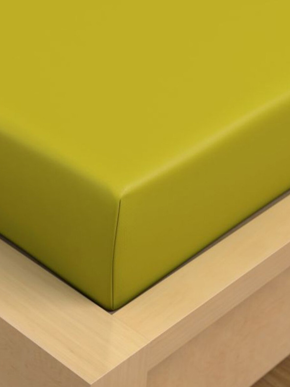 Kvalitex Bombažna raztegljiva rjuha 90x200cm svetlo zelena Kvalitex