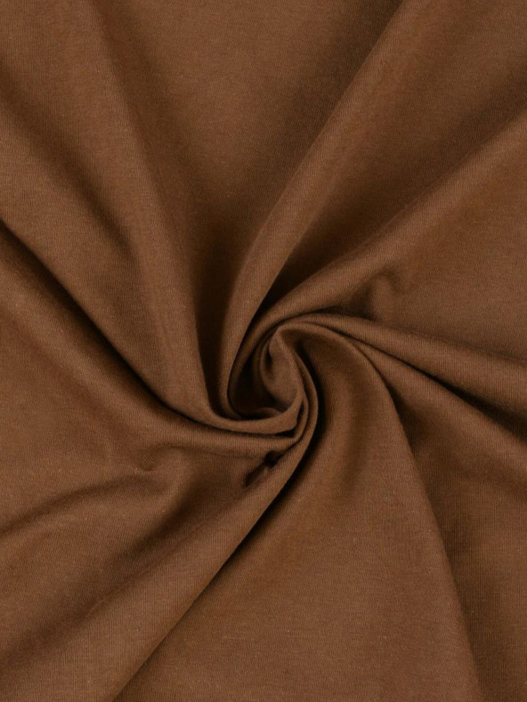 Kvalitex Prevleka iz jerseja za eno osebo 90x200cm temno rjava Kvalitex