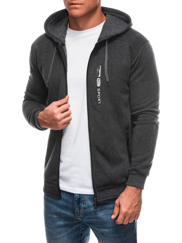 Edoti EDOTI Moška majica s kapuco, temno siva