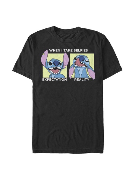 ZOOT.Fan Črna moška majica Disney Stitch Selfie