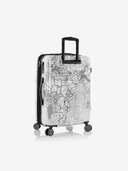 Heys Komplet treh vzorčastih potovalnih kovčkov v beli barvi Heys Journey 3G S,M,L Black/White Map