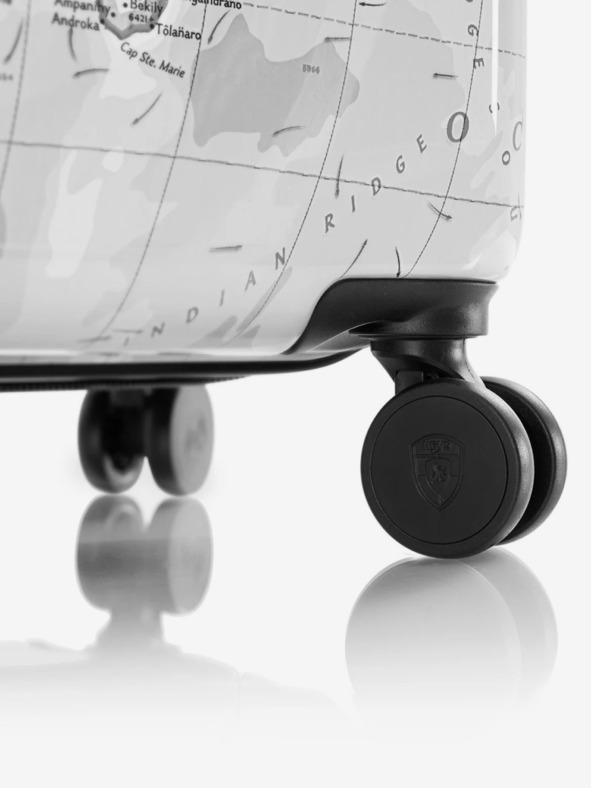 Heys Komplet treh vzorčastih potovalnih kovčkov v beli barvi Heys Journey 3G S,M,L Black/White Map