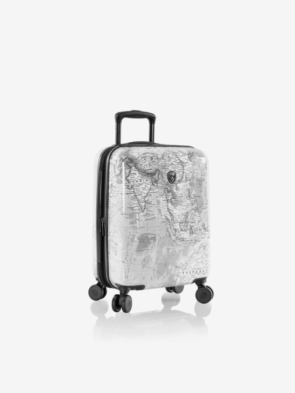 Heys Komplet treh vzorčastih potovalnih kovčkov v beli barvi Heys Journey 3G S,M,L Black/White Map