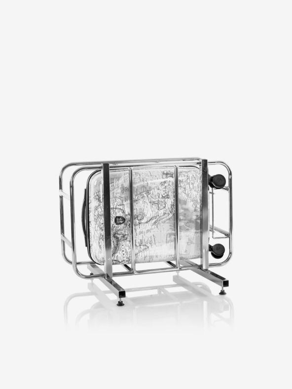 Heys Komplet treh vzorčastih potovalnih kovčkov v beli barvi Heys Journey 3G S,M,L Black/White Map