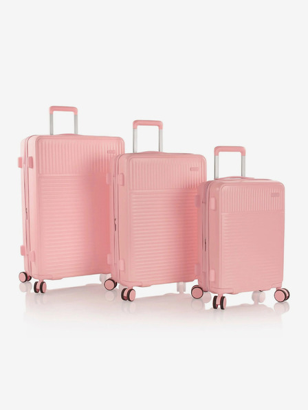 Heys Komplet treh ženskih potovalnih kovčkov v rožnati barvi Heys Pastel S,M,L Blush