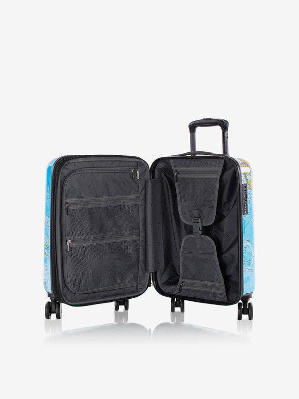 Heys Komplet treh vzorčastih potovalnih kovčkov v modri barvi Heys Journey 3G S,M,L Blue Map