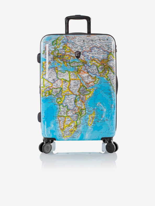 Heys Komplet treh vzorčastih potovalnih kovčkov v modri barvi Heys Journey 3G S,M,L Blue Map