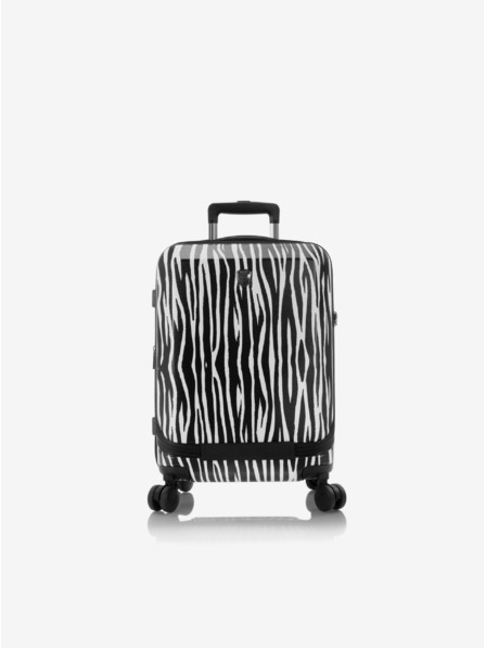 Heys Belo-črn potovalni kovček z živalskim vzorcem Heys EZ Fashion S Zebra
