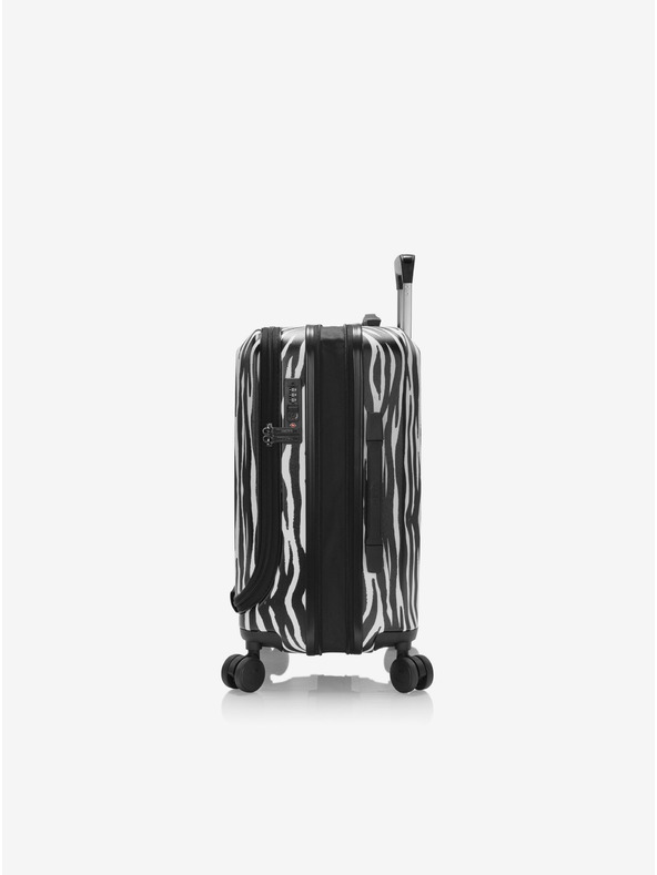 Heys Belo-črn potovalni kovček z živalskim vzorcem Heys EZ Fashion S Zebra
