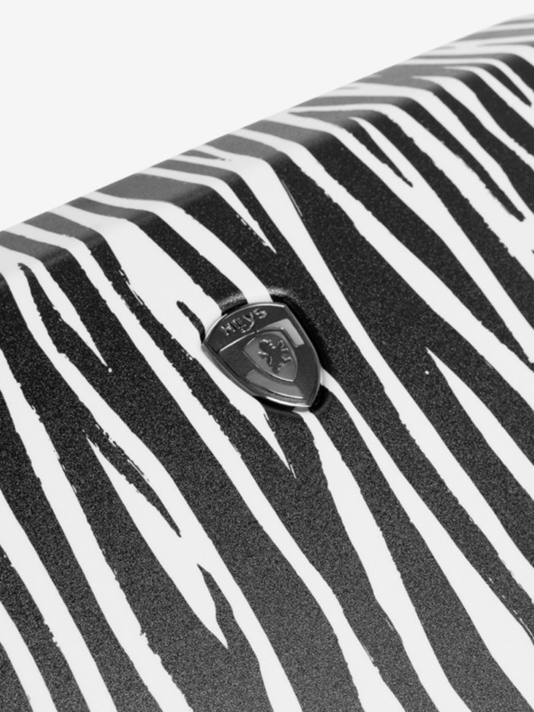 Heys Belo-črn potovalni kovček z živalskim vzorcem Heys EZ Fashion S Zebra