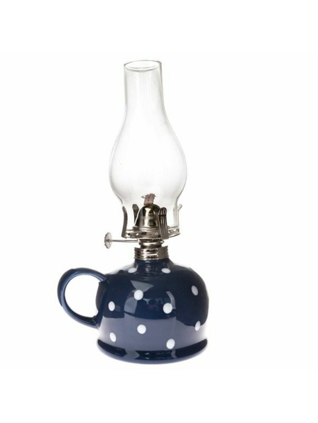 Casa de Engel Keramična svetilka na petrolejko - modra z belimi pikami, 0/9