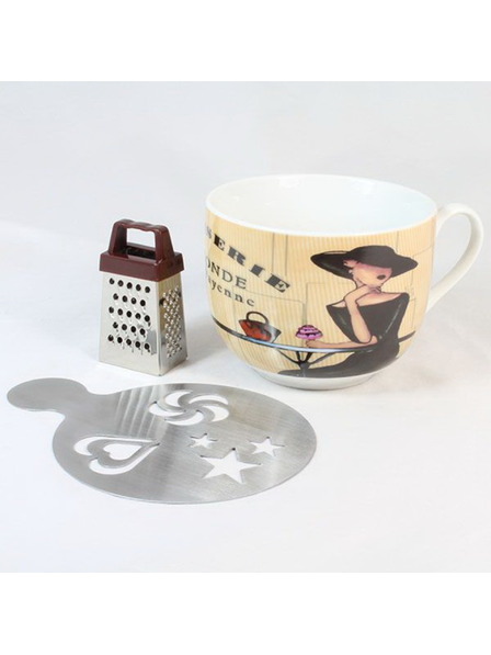 Casa de Engel Keramična skodelica s posipalnikom in strgalom, 0/30