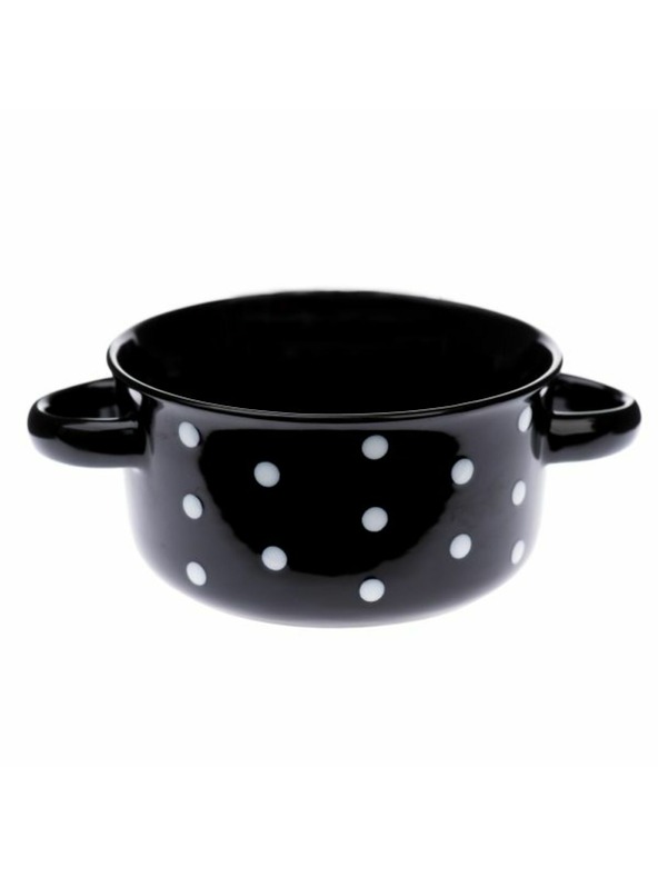 Casa de Engel Keramična posoda, črna s pikami, 560 ml, 6/24