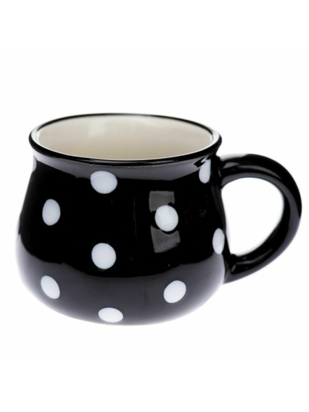 Casa de Engel Keramična skodelica, črna s pikami, 75 ml, 24/144
