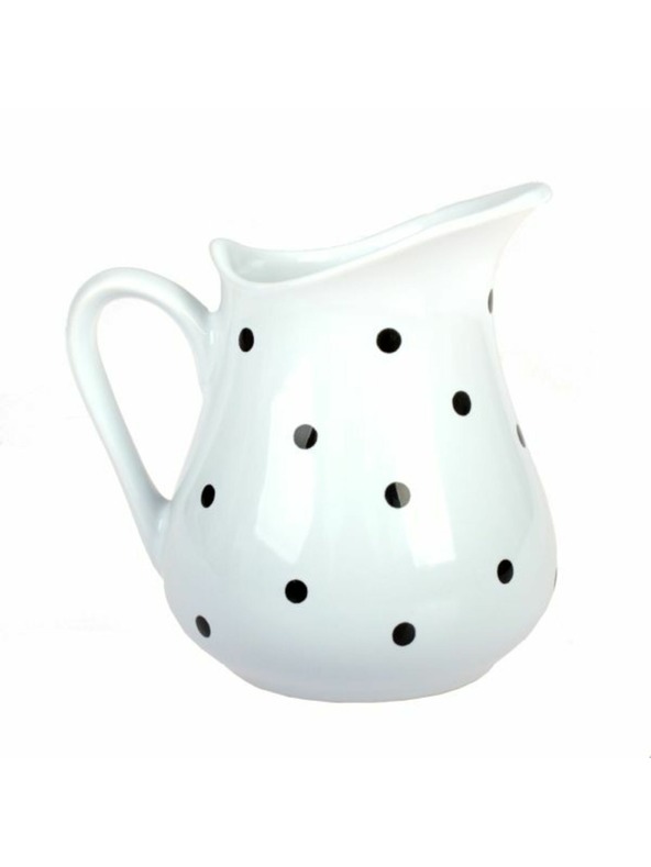 Casa de Engel Keramična džezica - bela s črnimi pikami, 500 ml, 6/24