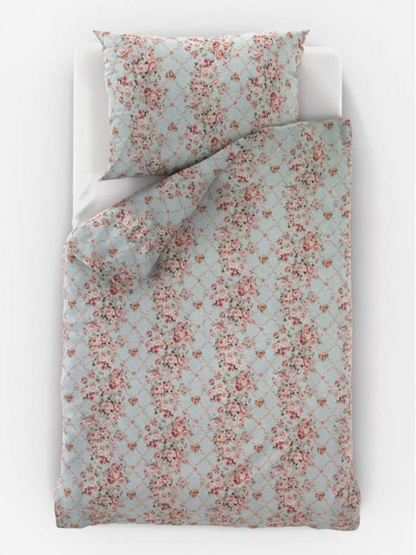 Kvalitex Podaljšana bombažna posteljnina Provence Collection 140x220, 70x90cm Rosalie zelena Qualitex