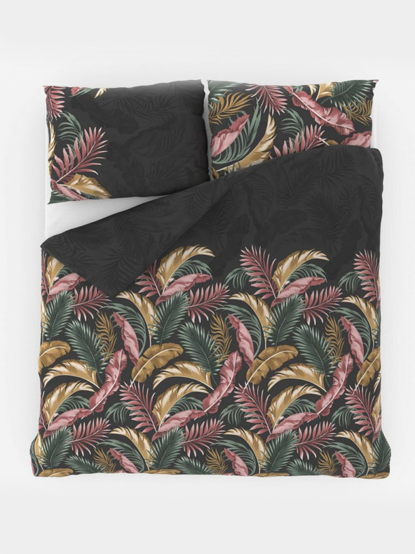 Kvalitex Klasična bombažna posteljnina DELUX 140x200, 70x90cm PALMA siva