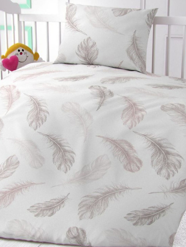 Kvalitex Bombažna posteljnina za otroško posteljico Shelby bela