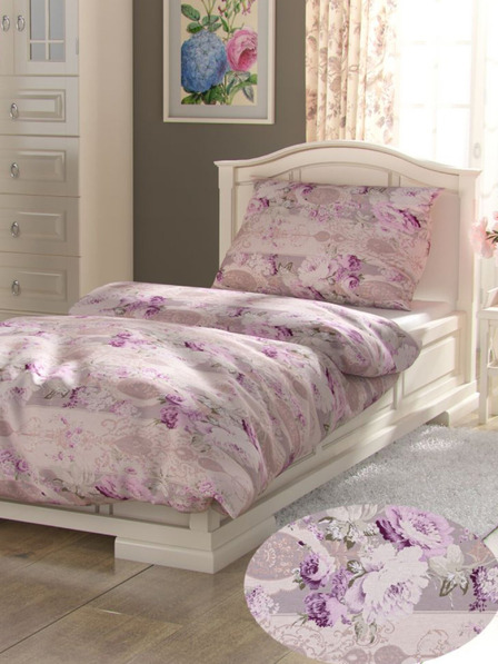 Kvalitex Francoska bombažna posteljnina Provence Collection 220x200, 70x90cm Margot vijolična Qualitex