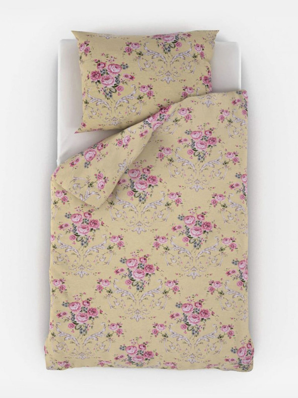 Kvalitex Francoska bombažna posteljnina PROVENCE COLLECTION 200x200, 70x90cm KLER rumena