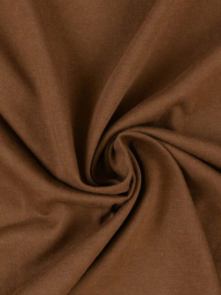 Kvalitex Jersey rjuha za zakonski par 220x200cm temno rjava