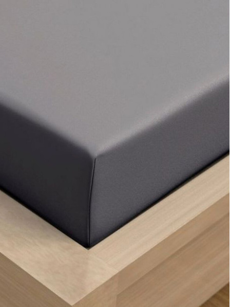 Kvalitex Prevleka iz jerseja z lycro za enojno posteljo 90x200cm temno siva Kvalitex