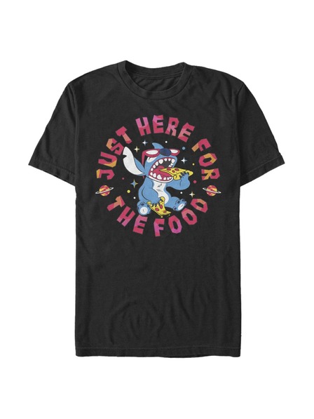 ZOOT.Fan Črna moška majica Disney Classics Stitch Pizza