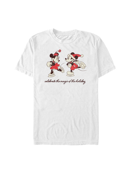 ZOOT.Fan Bela moška majica s kratkimi rokavi Disney Vintage Holiday Skaters