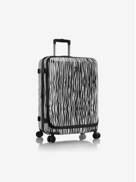 Heys Belo-črn potovalni kovček z živalskim motivom Heys EZ Fashion M Zebra