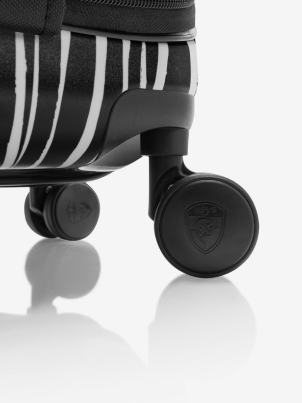 Heys Belo-črn potovalni kovček z živalskim motivom Heys EZ Fashion M Zebra