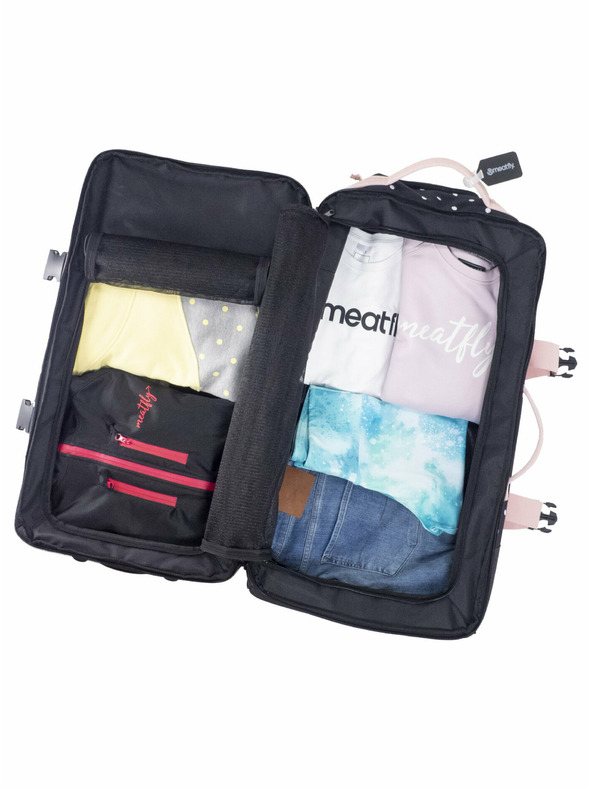 Meatfly Meatfly kovček Contin White Dot / Powder Pink | Črna | Prostornina 100 L