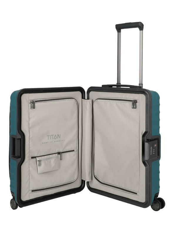 Titan Potovalni kovček Titan Litron Frame S sprednji žep Petrol
