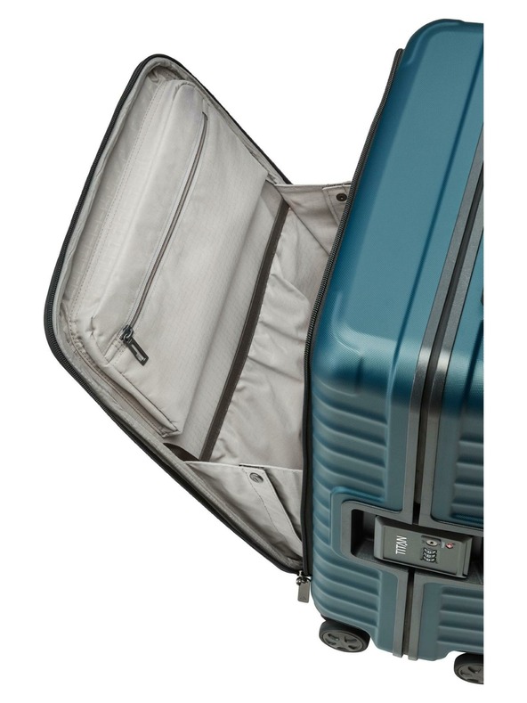 Titan Potovalni kovček Titan Litron Frame S sprednji žep Petrol