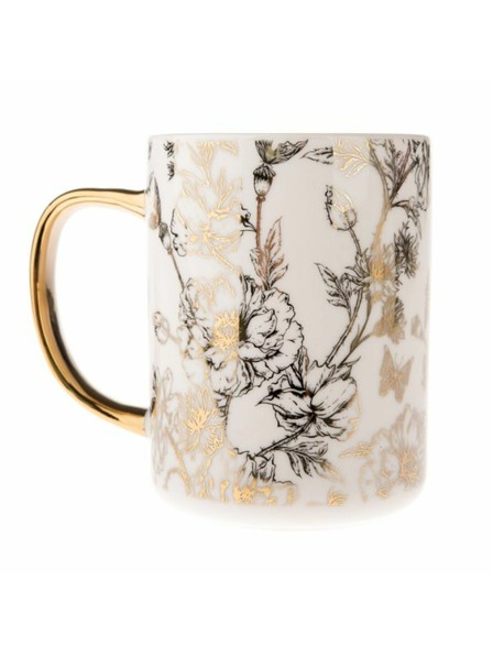 Casa de Engel Porcelanasta skodelica z zlatim ročajem, 425ml, 12/36