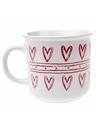 Casa de Engel Keramična skodelica s srci, bela, 450ml, 6/36