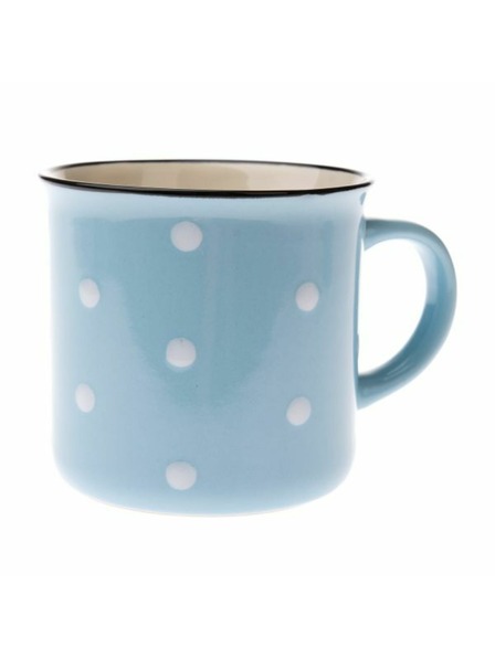 Casa de Engel Keramična skodelica - svetlo modra s pikami, 470ml, 6/24