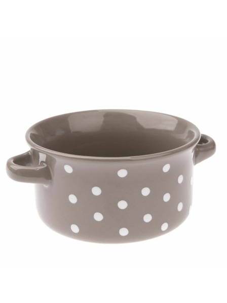 Casa de Engel Keramična skleda - temno siva s pikami, 560ml, 6/24