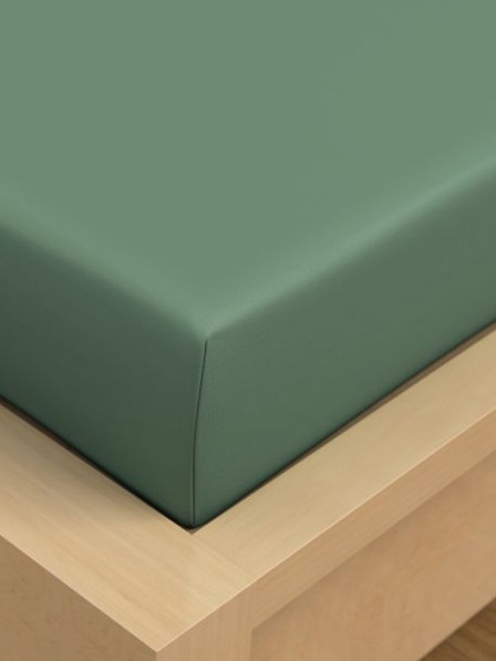 Kvalitex Bombažna raztegljiva rjuha 90x200cm zelena Kvalitex