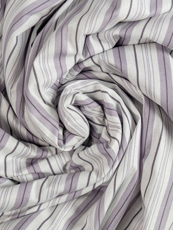 Kvalitex Bombažna raztegljiva rjuha 140x200cm vijolični pas Kvalitex