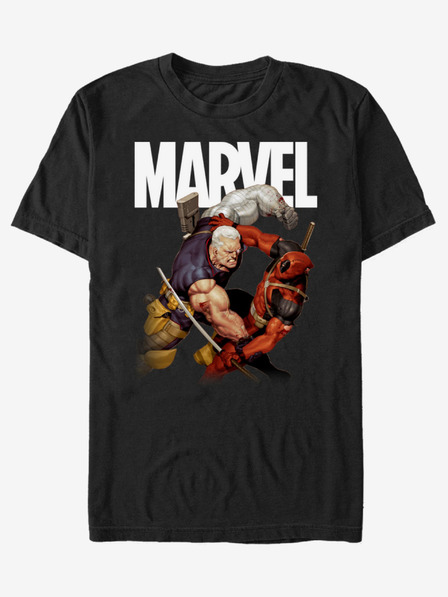 ZOOT.Fan Črna unisex majica ZOOT.Fan Marvel Deadpool Fight