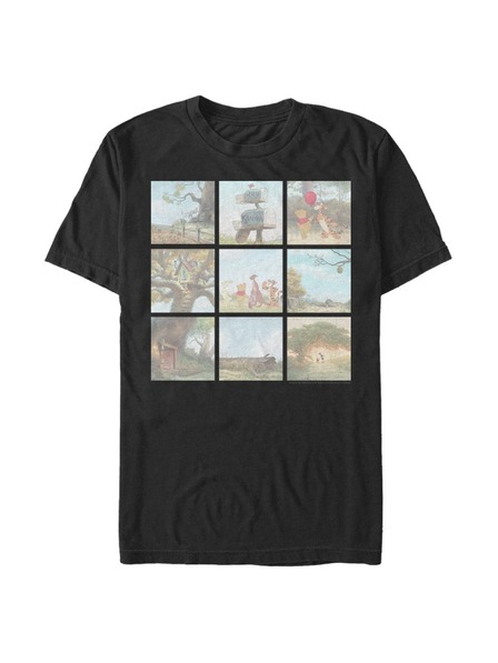 ZOOT.Fan Črna moška majica z motivom Disneyjeve klasike POOH SCENES